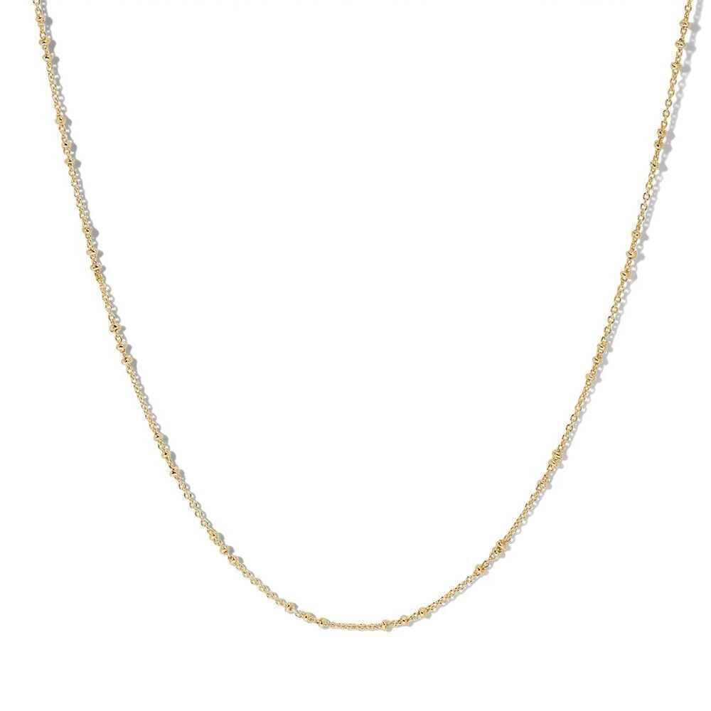 NWT Quay Australia Small World Necklace 16" 14K Gold Plated Chain w/ Mini Orbs